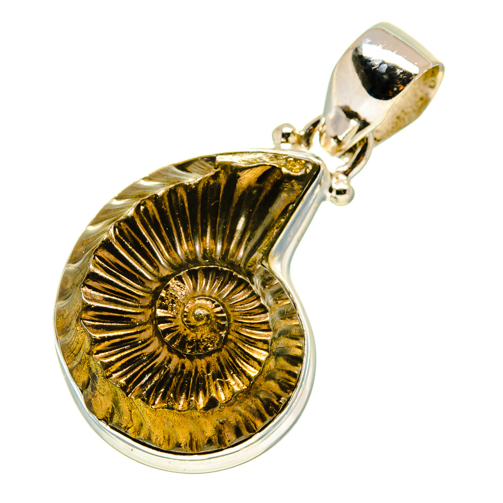 Pyrite Fossil Pendants handcrafted by Anasilvercos - PD757568