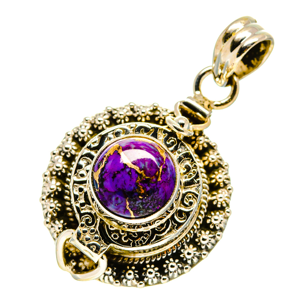 Purple Copper Composite Turquoise Pendants handcrafted by Anasilvercos - PD757653