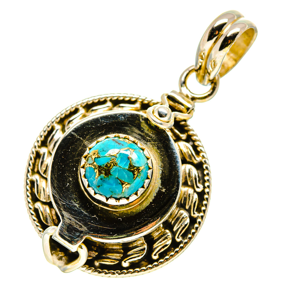 Blue Copper Composite Turquoise Pendants handcrafted by Anasilvercos - PD757656