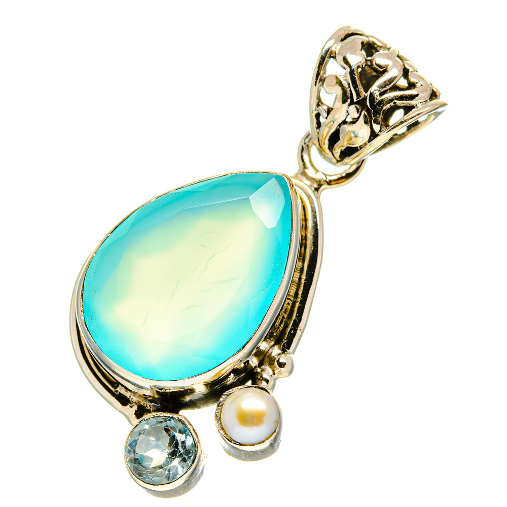 Aqua Chalcedony Pendants handcrafted by Anasilvercos - PD757657