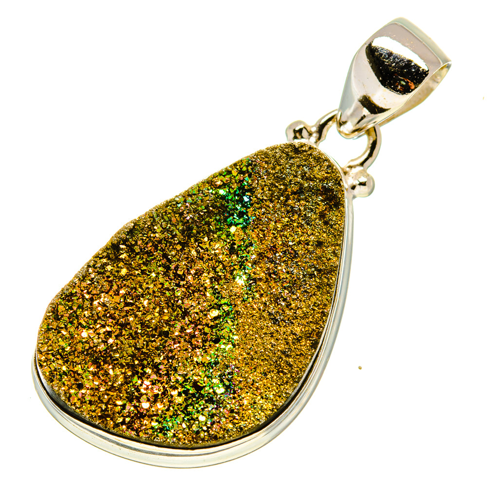 Spectro Pyrite Druzy Pendants handcrafted by Anasilvercos - PD757668