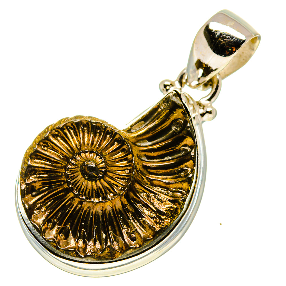 Pyrite Fossil Pendants handcrafted by Anasilvercos - PD757670