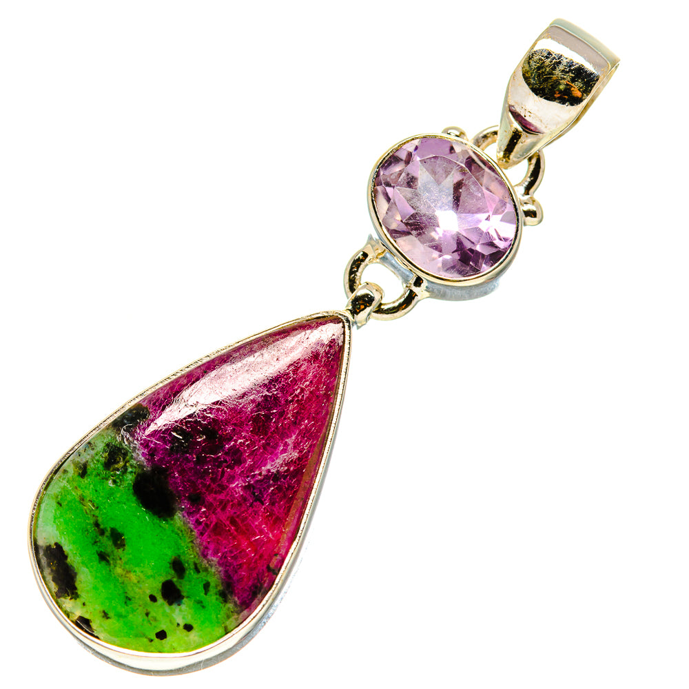 Ruby Zoisite, Amethyst Pendants handcrafted by Anasilvercos - PD757688