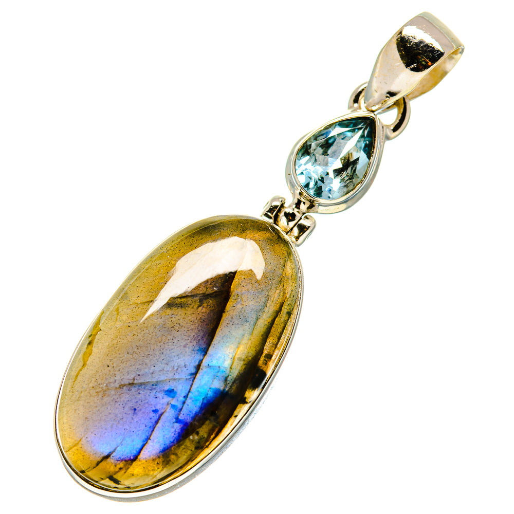 Labradorite, Blue Topaz Pendants handcrafted by Anasilvercos - PD757689