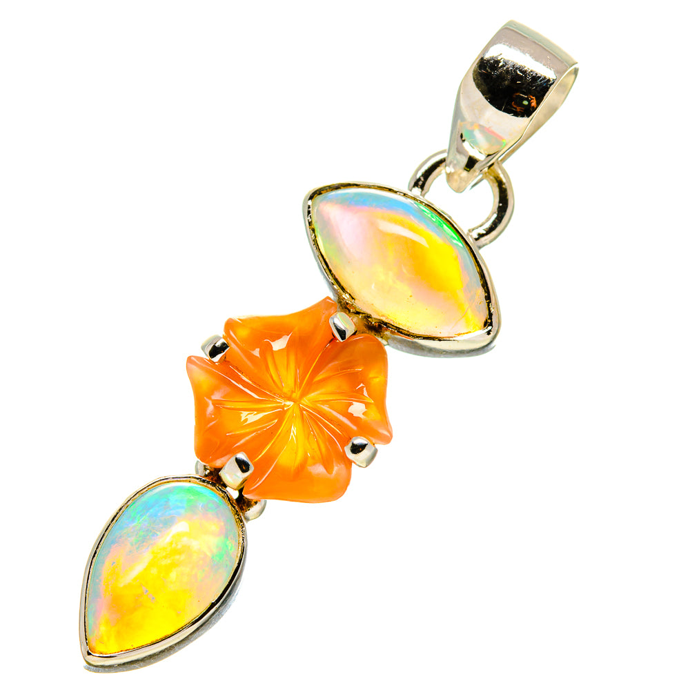 Peach Moonstone, Ethiopian Opal Pendants handcrafted by Anasilvercos - PD757690