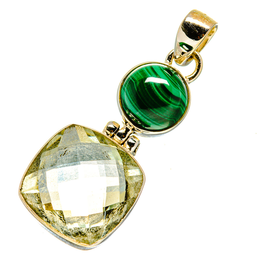 Green Amethyst, Malachite Pendants handcrafted by Anasilvercos - PD757699