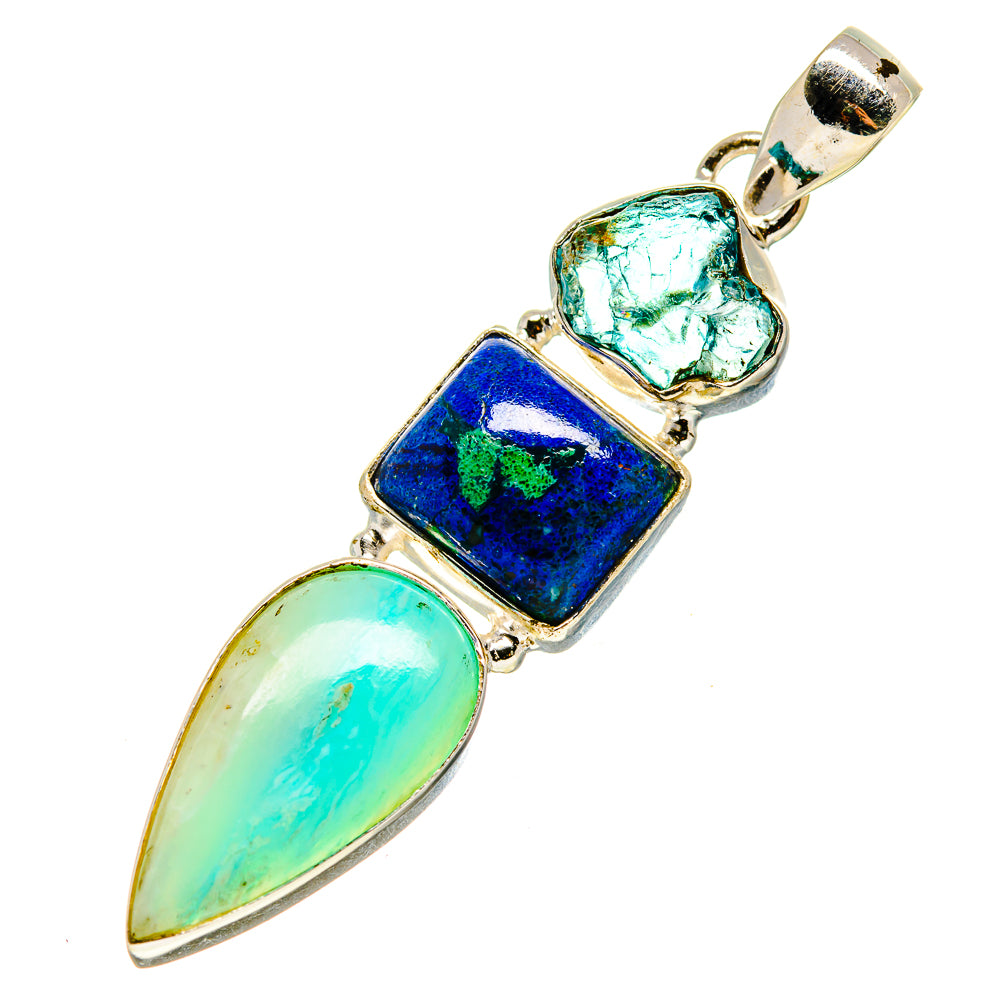 Larimar, Azurite, Blue Fluorite Pendants handcrafted by Anasilvercos - PD757709