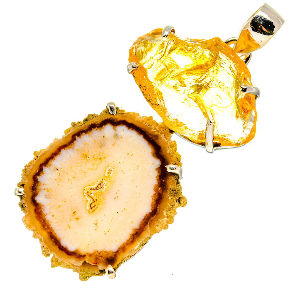 Solar Quartz, Citrine Pendants handcrafted by Anasilvercos - PD757715
