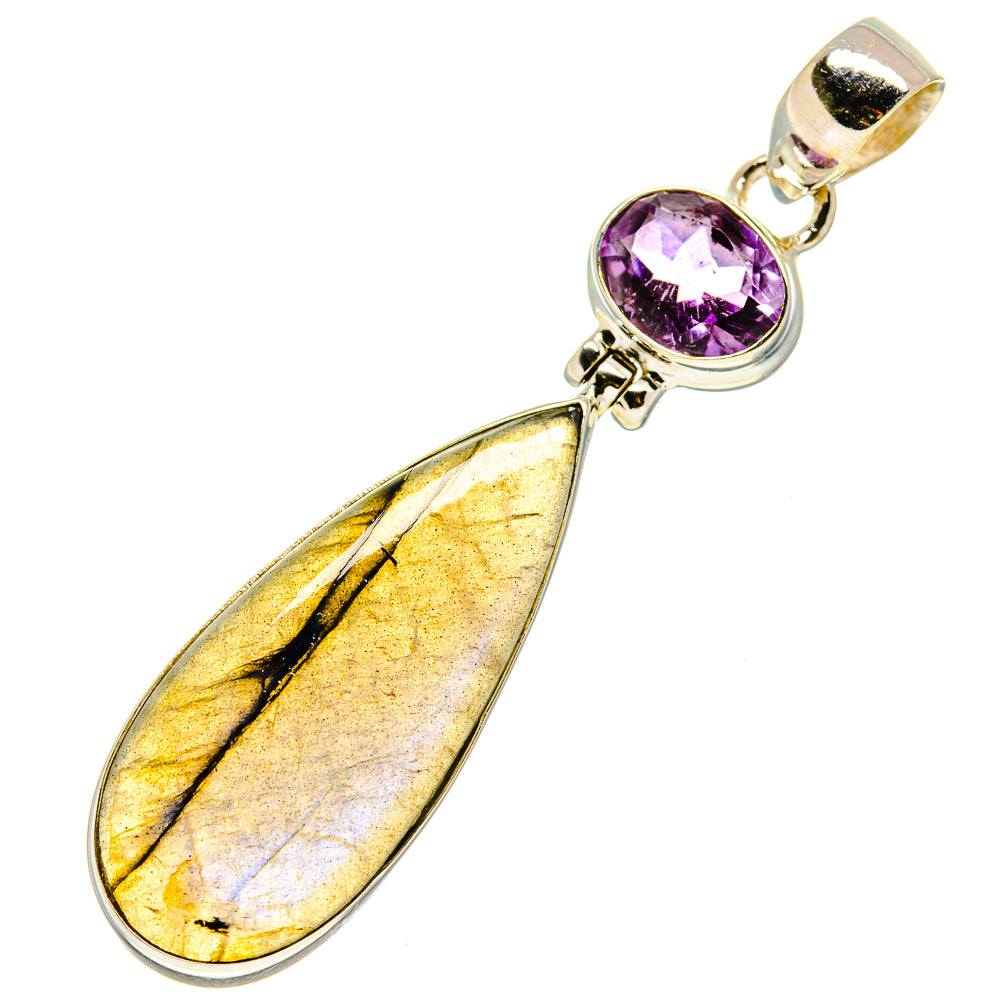Labradorite, Amethyst Pendants handcrafted by Anasilvercos - PD757717