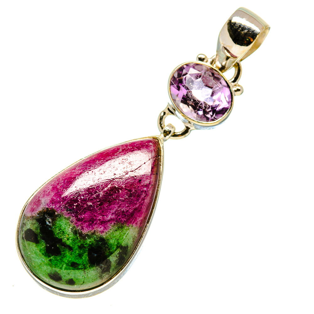 Ruby Zoisite, Amethyst Pendants handcrafted by Anasilvercos - PD757721