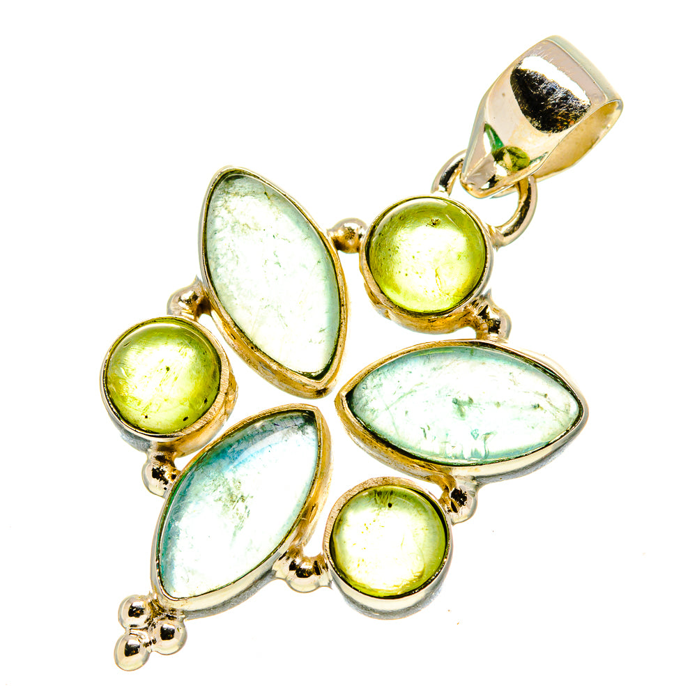 Green Fluorite, Peridot Pendants handcrafted by Anasilvercos - PD757743