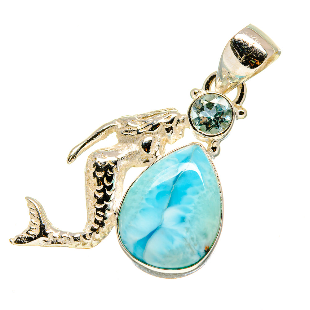 Larimar, Blue Topaz Pendants handcrafted by Anasilvercos - PD757744