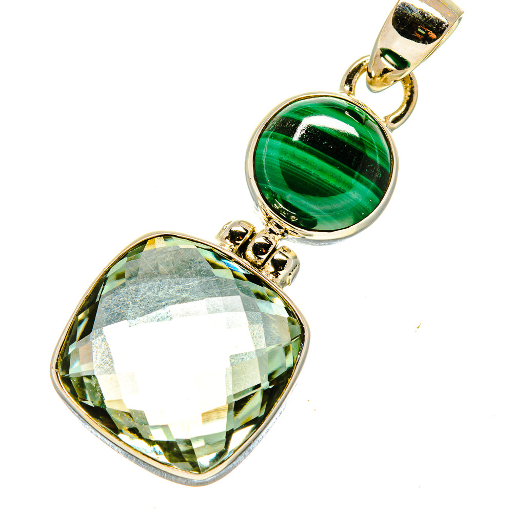 Green Amethyst, Malachite Pendants handcrafted by Anasilvercos - PD757751