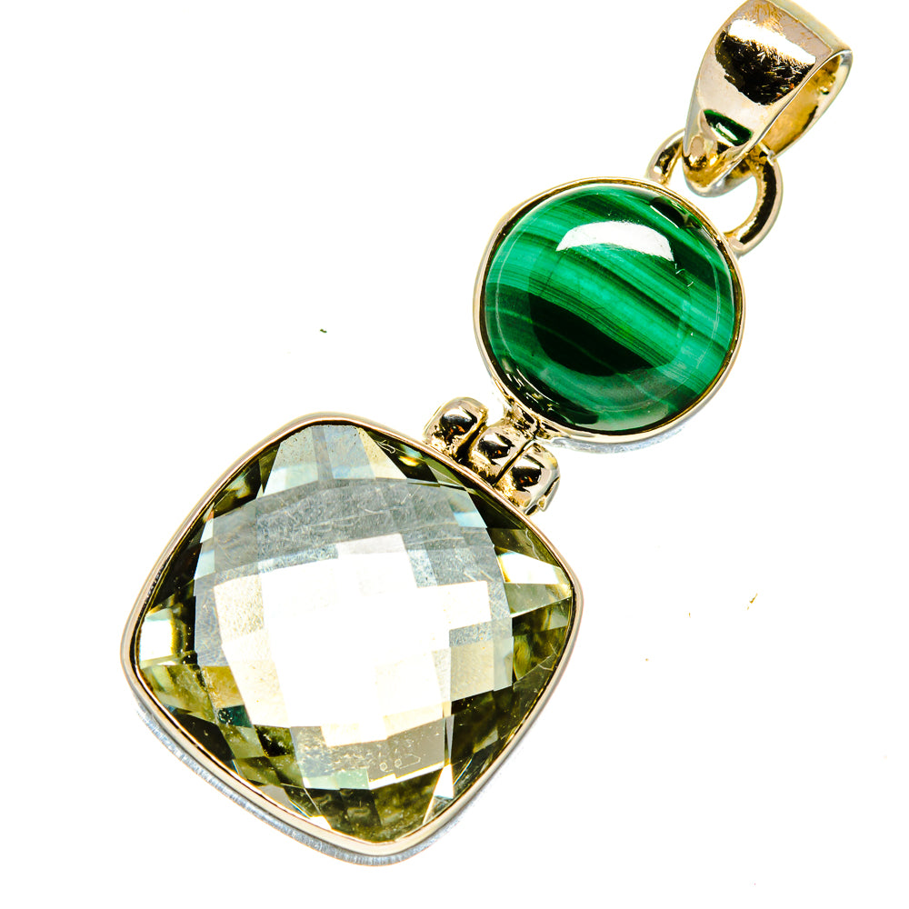 Green Amethyst, Malachite Pendants handcrafted by Anasilvercos - PD757752