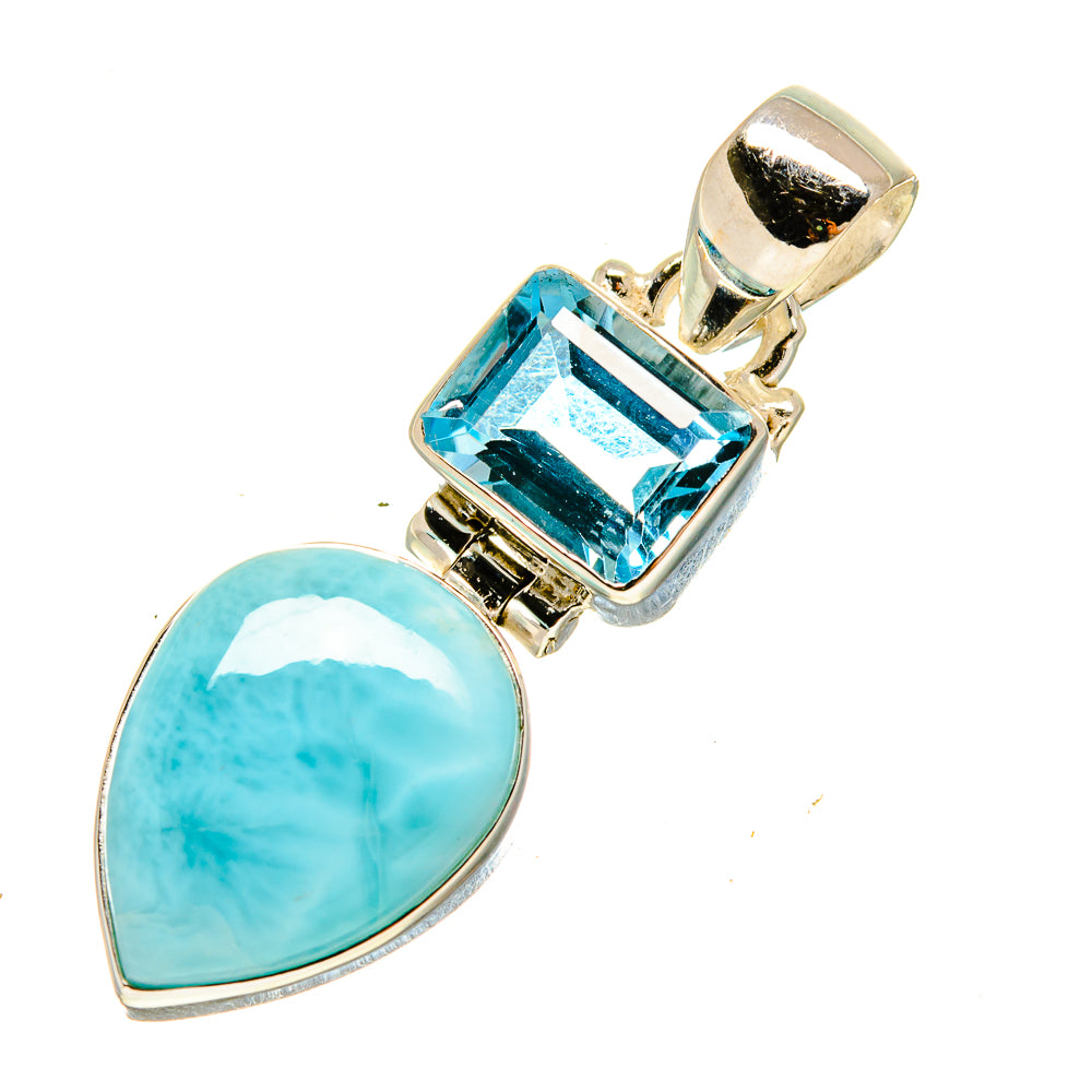 Larimar, Blue Topaz Pendants handcrafted by Anasilvercos - PD757759