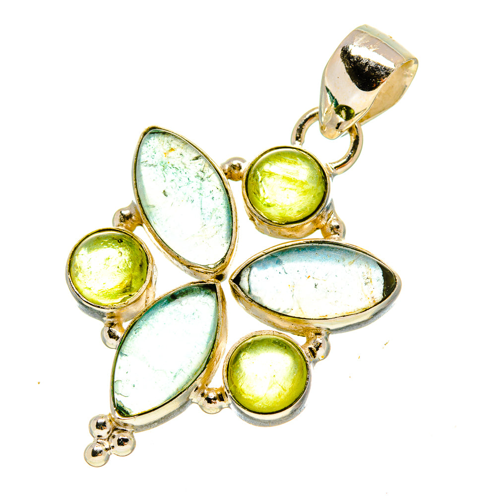 Green Fluorite, Peridot Pendants handcrafted by Anasilvercos - PD757760