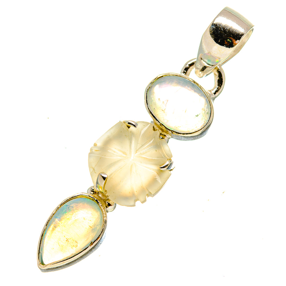 Moonstone, Ethiopian Opal Pendants handcrafted by Anasilvercos - PD757765