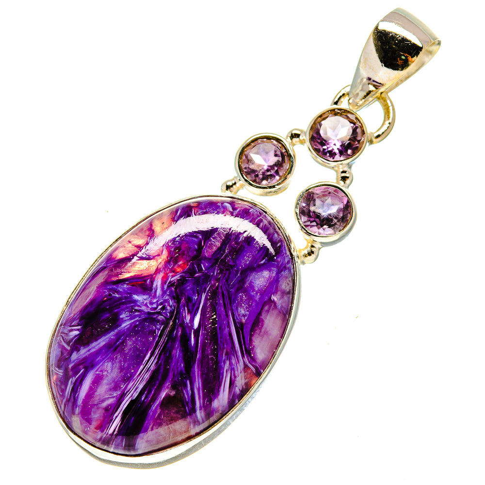 Charoite, Amethyst Pendants handcrafted by Anasilvercos - PD757768