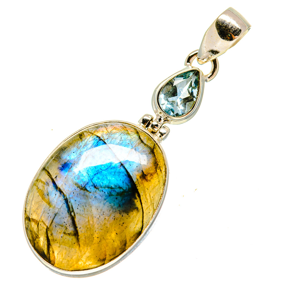 Labradorite, Blue Topaz Pendants handcrafted by Anasilvercos - PD757769