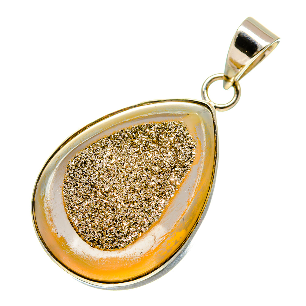 Pyrite Druzy Pendants handcrafted by Anasilvercos - PD757773