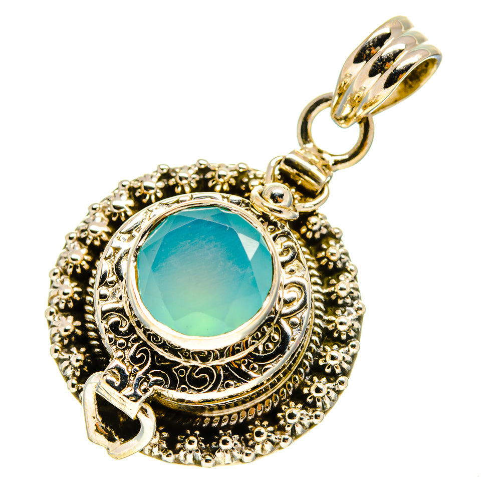 Aqua Chalcedony Pendants handcrafted by Anasilvercos - PD757782