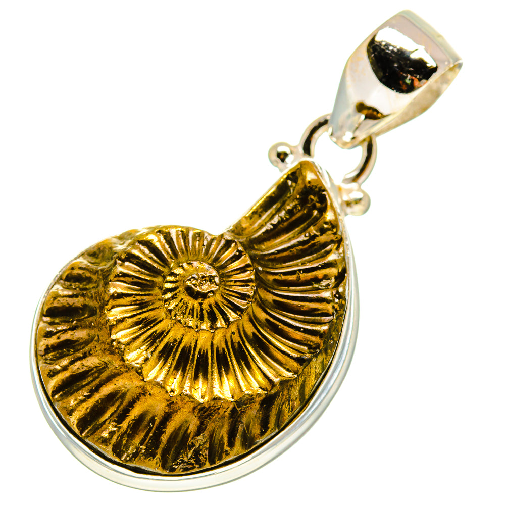 Pyrite Fossil Pendants handcrafted by Anasilvercos - PD757788