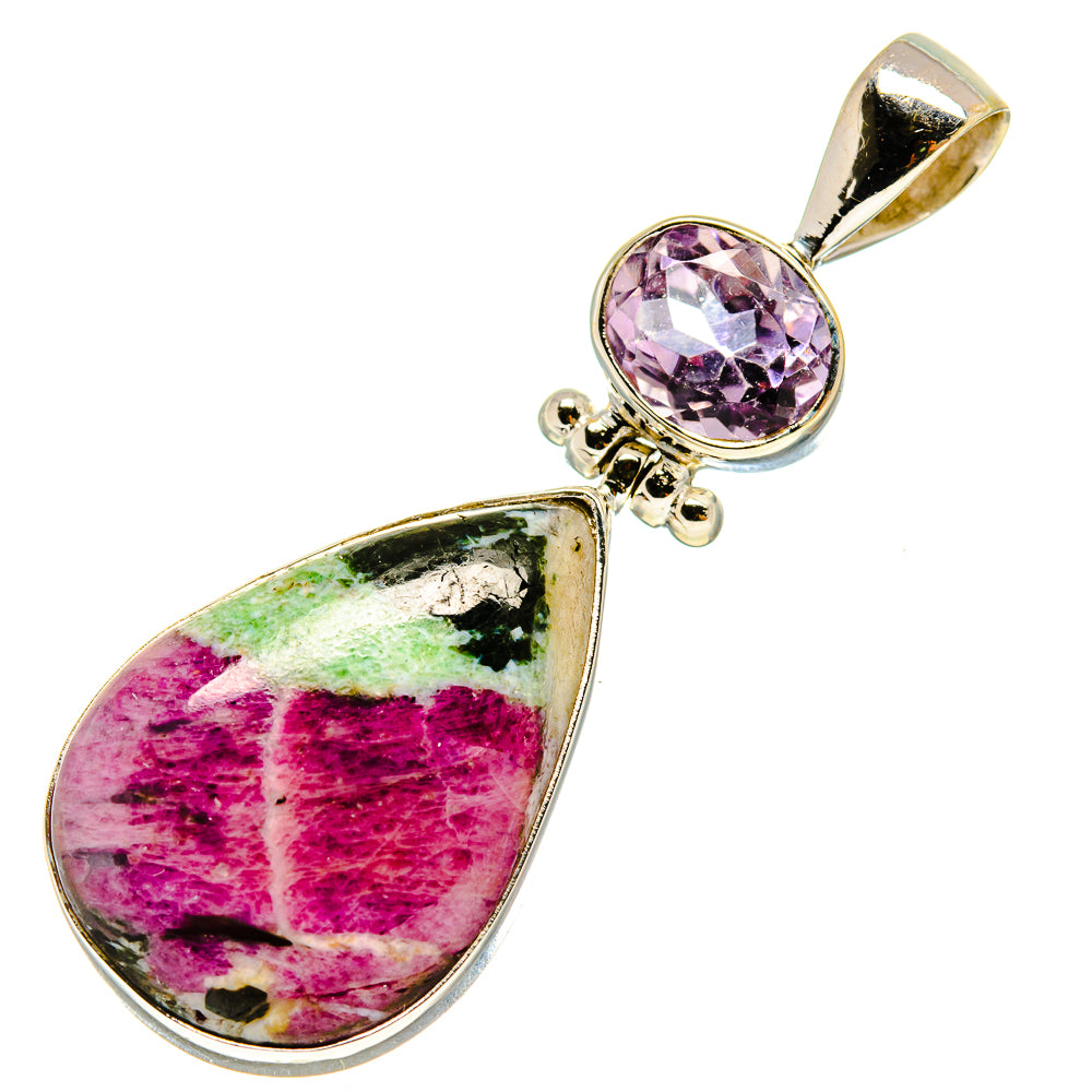 Ruby Zoisite, Amethyst Pendants handcrafted by Anasilvercos - PD757816