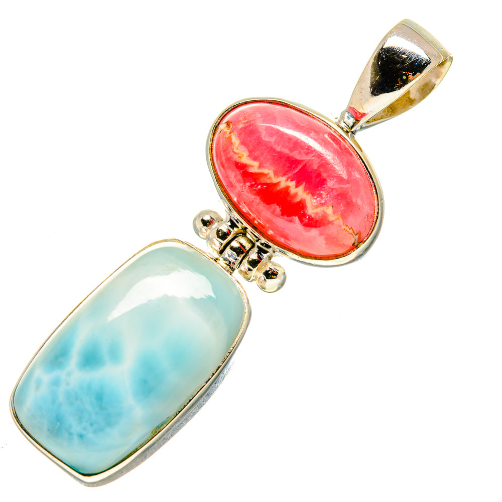 Larimar, Rhodochrosite Pendants handcrafted by Anasilvercos - PD757820
