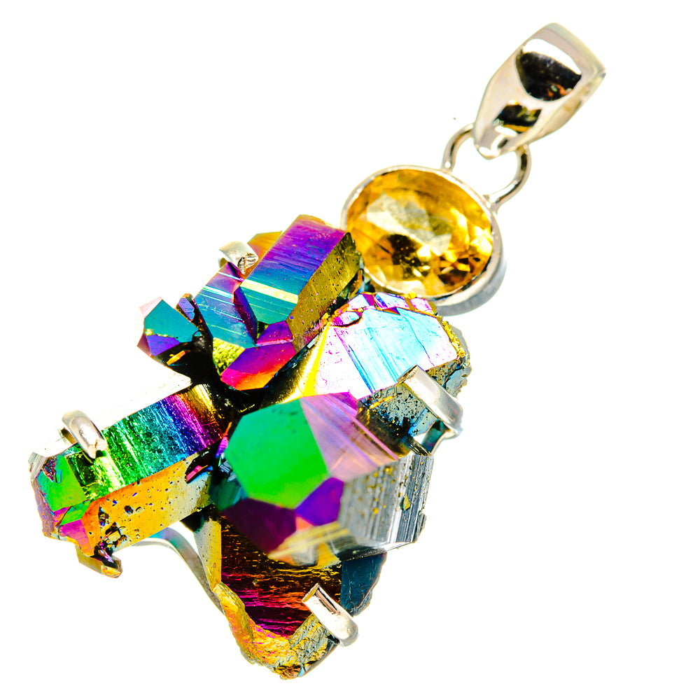 Titanium Sunshine Druzy Pendants handcrafted by Anasilvercos - PD757876