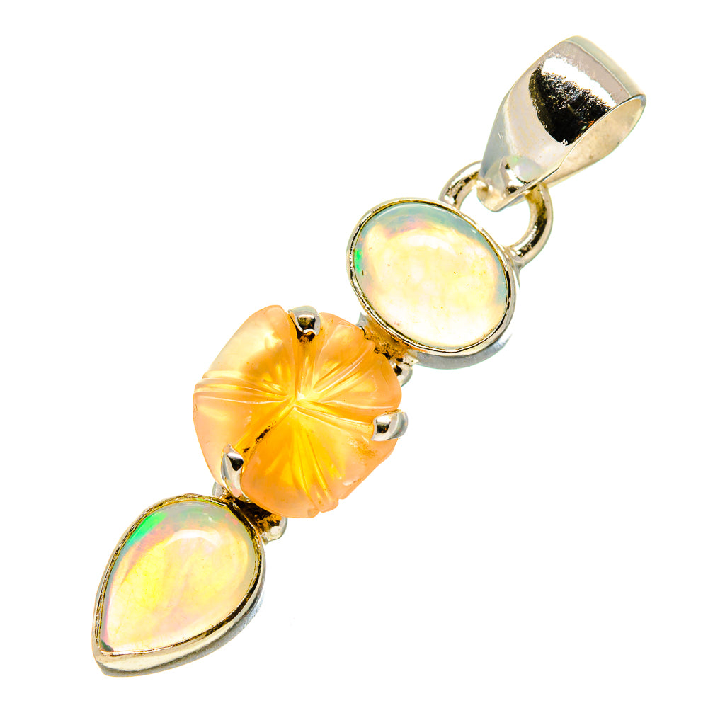 Peach Moonstone Pendants handcrafted by Anasilvercos - PD757897