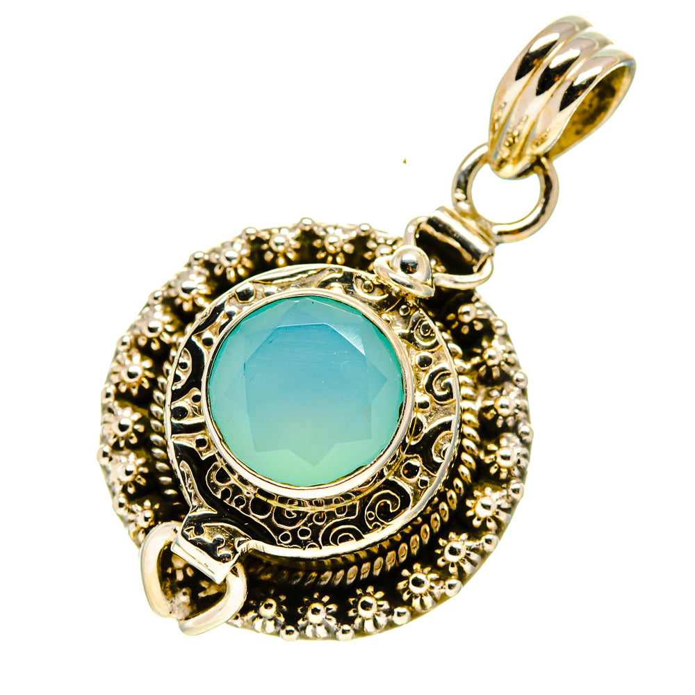 Aqua Chalcedony Pendants handcrafted by Anasilvercos - PD757904