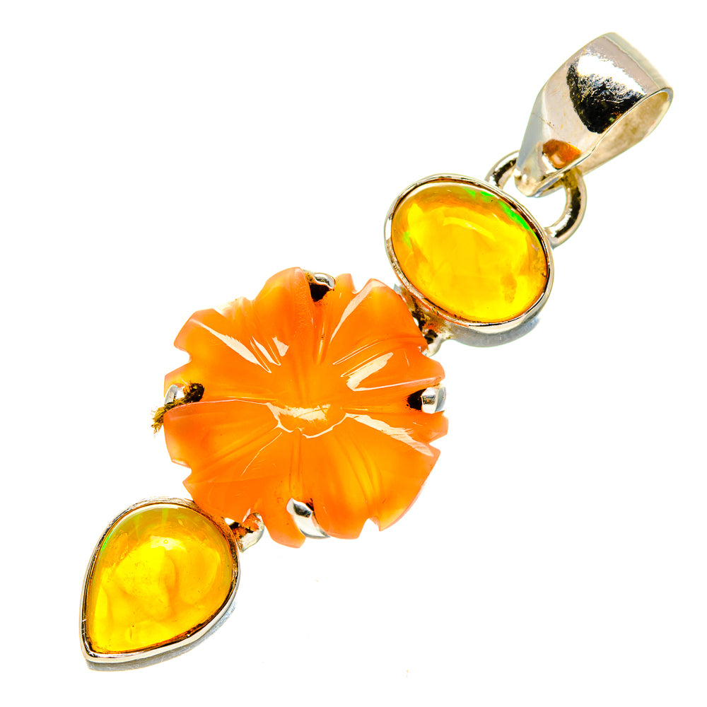 Peach Moonstone Pendants handcrafted by Anasilvercos - PD757922