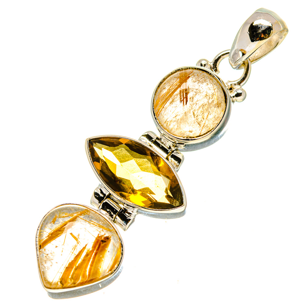 Rutilated Quartz Pendants handcrafted by Anasilvercos - PD757924
