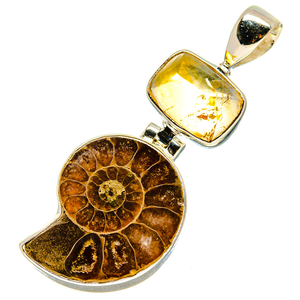 Ammonite Fossil Pendants handcrafted by Anasilvercos - PD757928