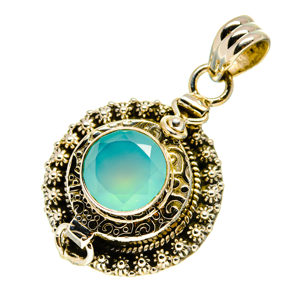 Aqua Chalcedony Pendants handcrafted by Anasilvercos - PD757942