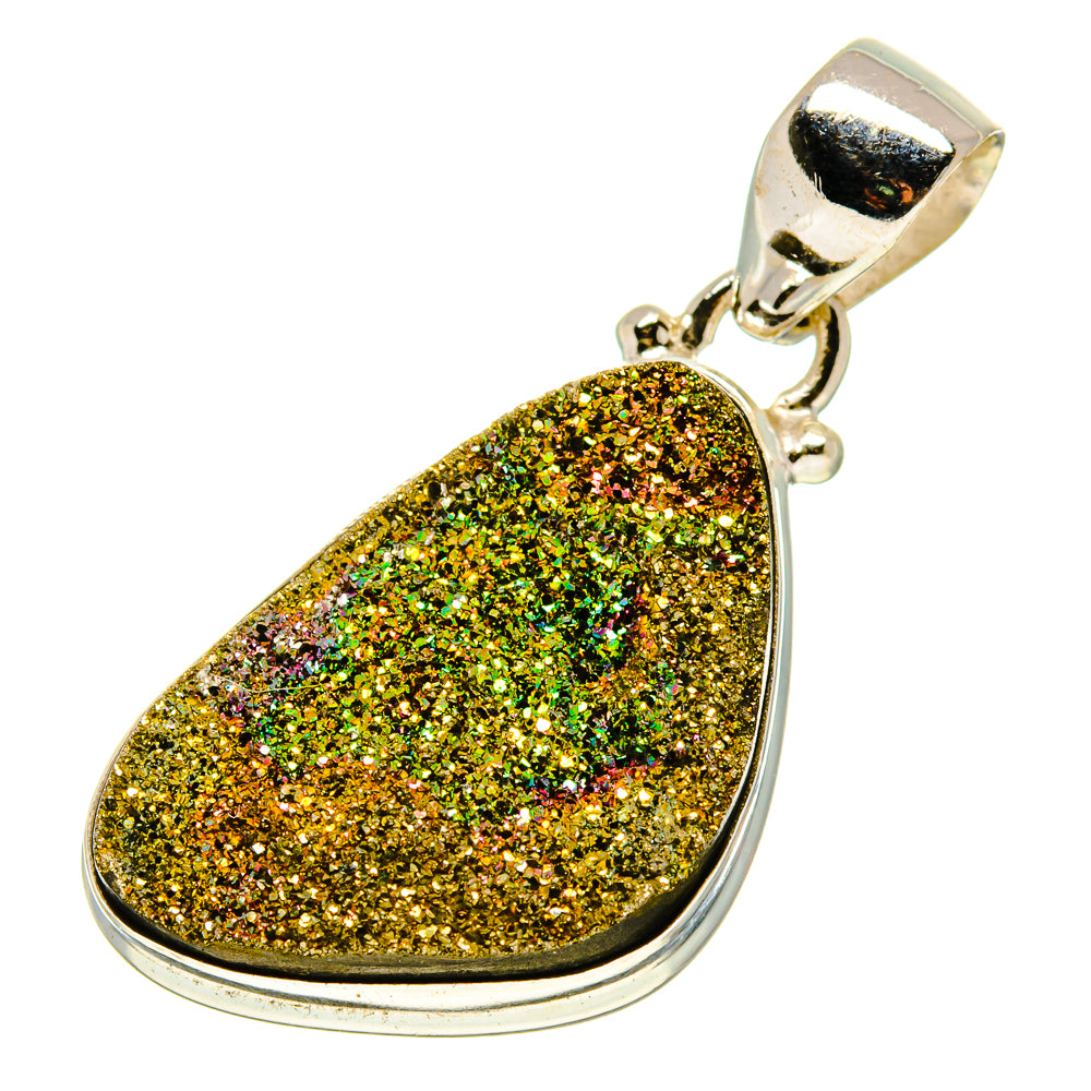 Spectro Pyrite Druzy Pendants handcrafted by Anasilvercos - PD757952