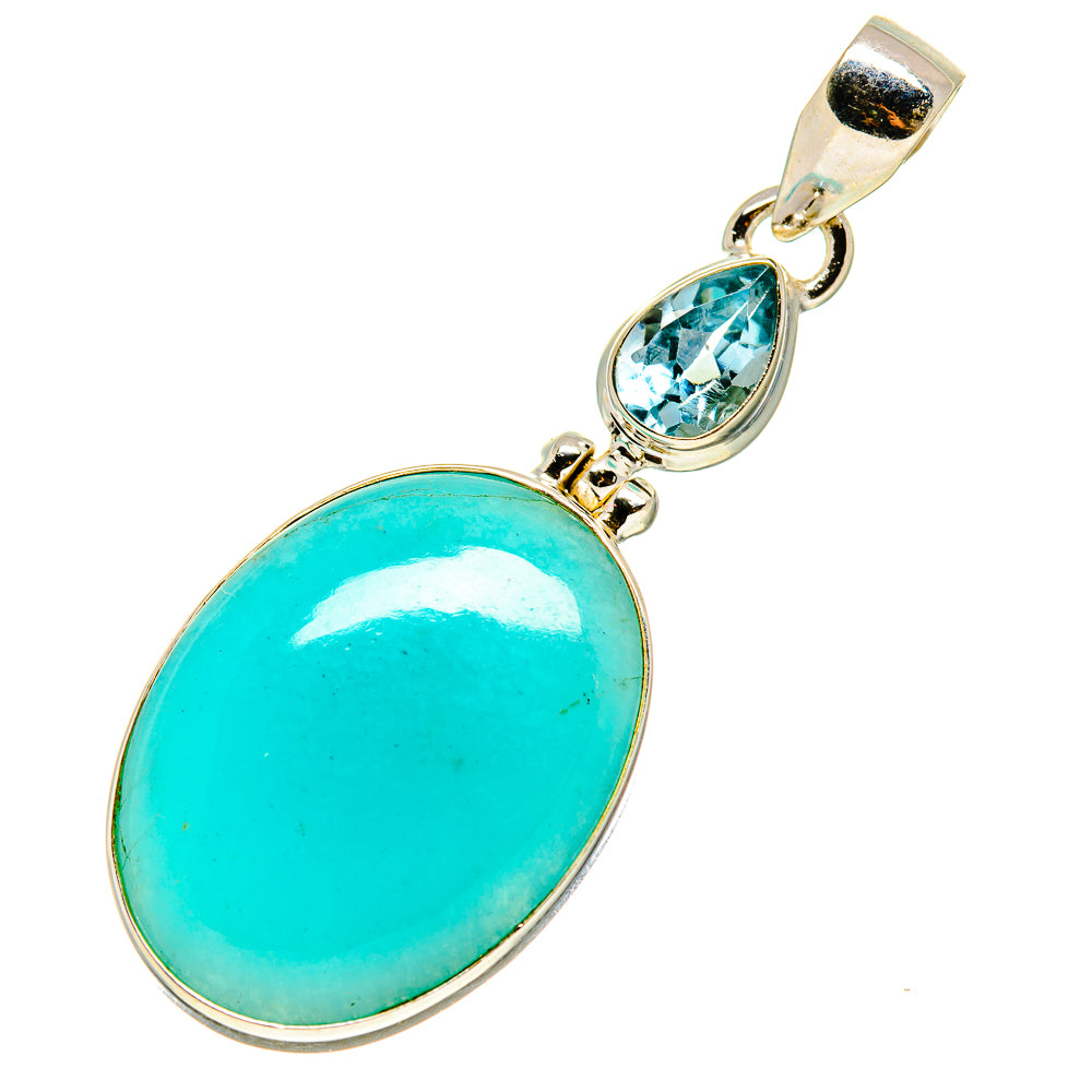 Peruvian Amazonite Pendants handcrafted by Anasilvercos - PD757962