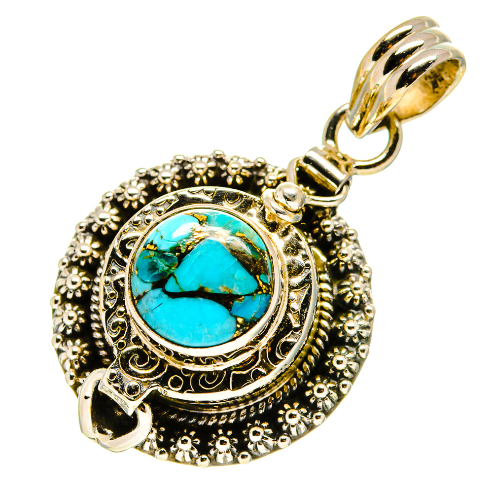 Blue Copper Composite Turquoise Pendants handcrafted by Anasilvercos - PD757992