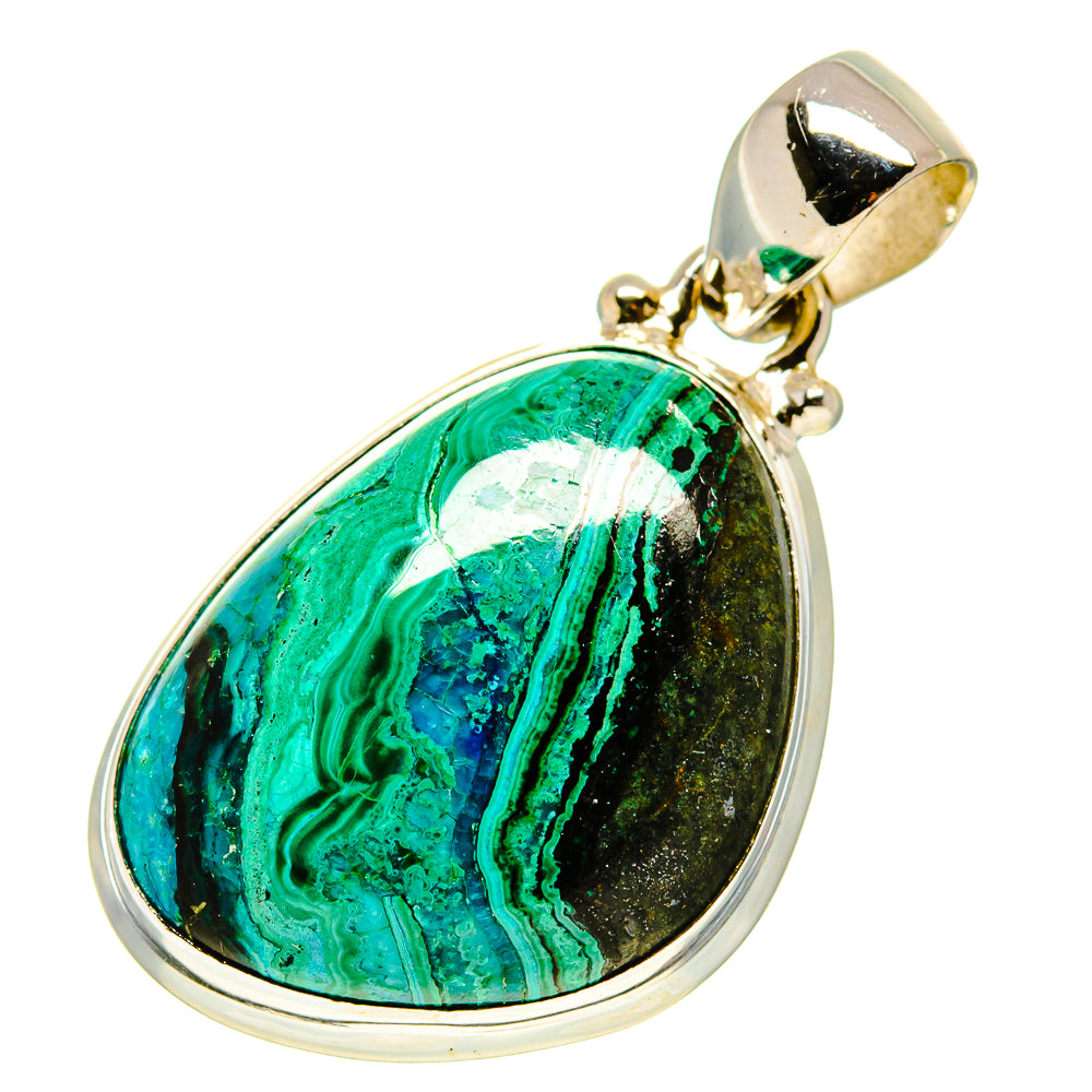 Malachite In Chrysocolla Pendants handcrafted by Anasilvercos - PD757998