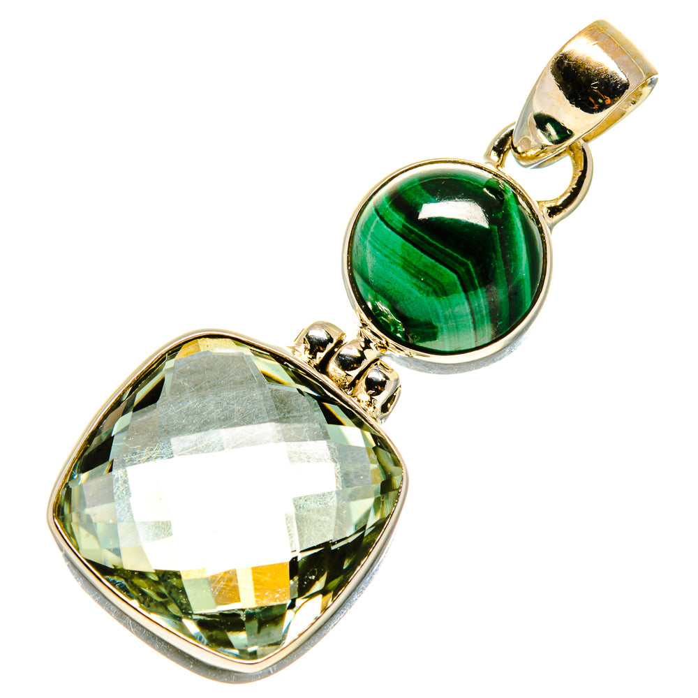 Green Amethyst Pendants handcrafted by Anasilvercos - PD758001