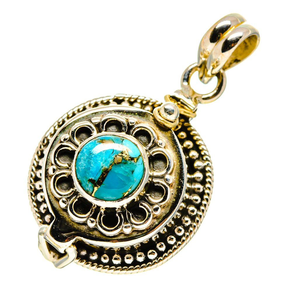 Blue Copper Composite Turquoise Pendants handcrafted by Anasilvercos - PD758004