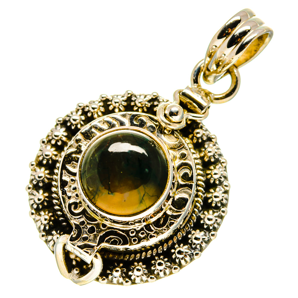 Green Moss Agate Pendants handcrafted by Anasilvercos - PD758005