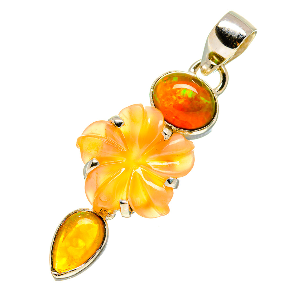 Peach Moonstone Pendants handcrafted by Anasilvercos - PD758011