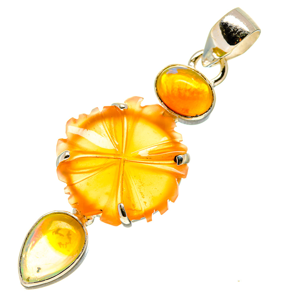 Peach Moonstone Pendants handcrafted by Anasilvercos - PD758012