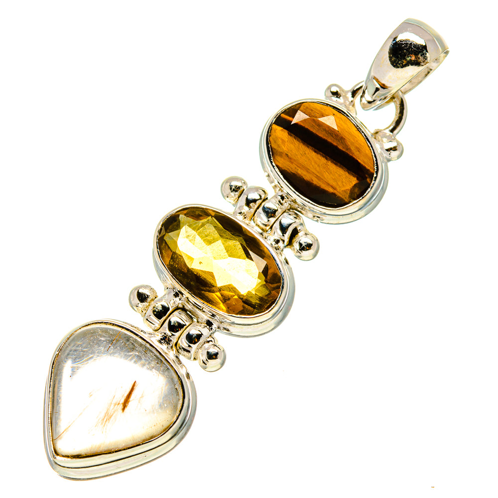 Rutilated Quartz Pendants handcrafted by Anasilvercos - PD758013