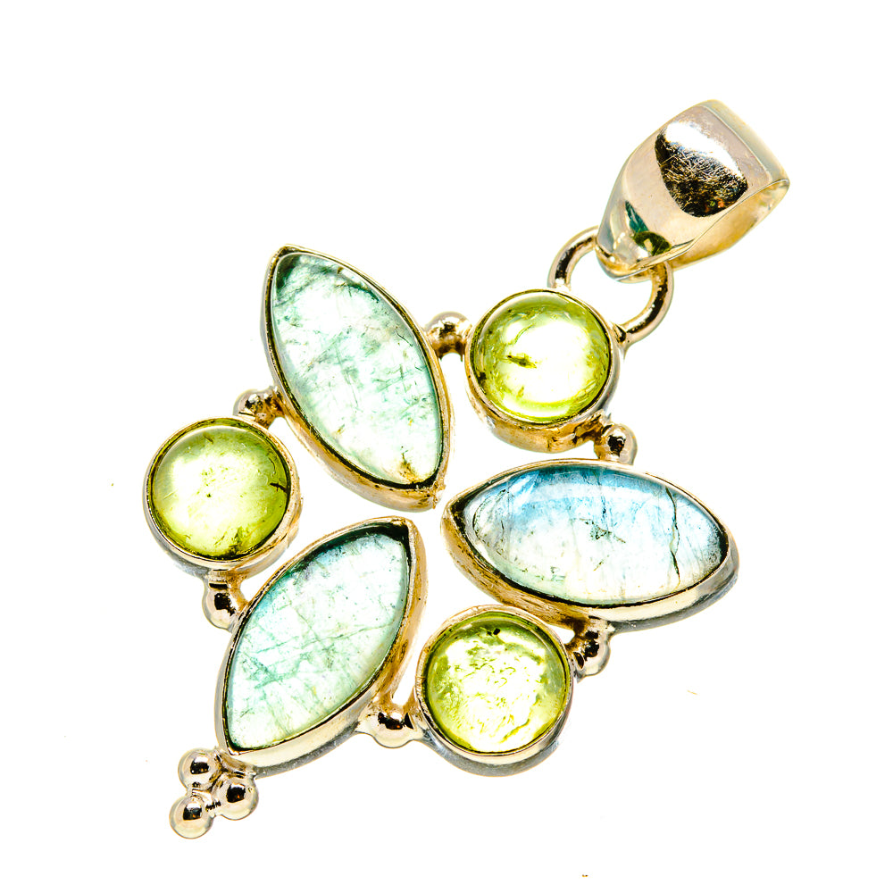 Blue Fluorite Pendants handcrafted by Anasilvercos - PD758044
