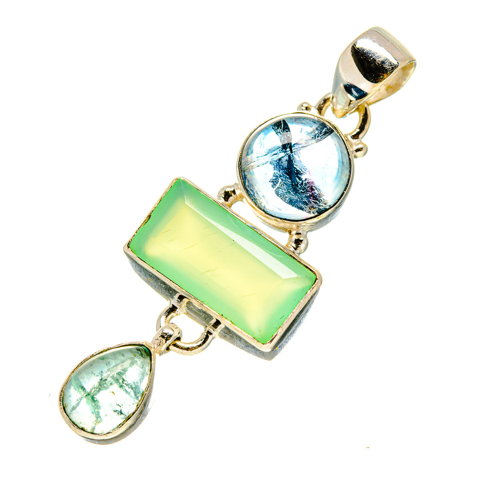 Aqua Chalcedony Pendants handcrafted by Anasilvercos - PD758066