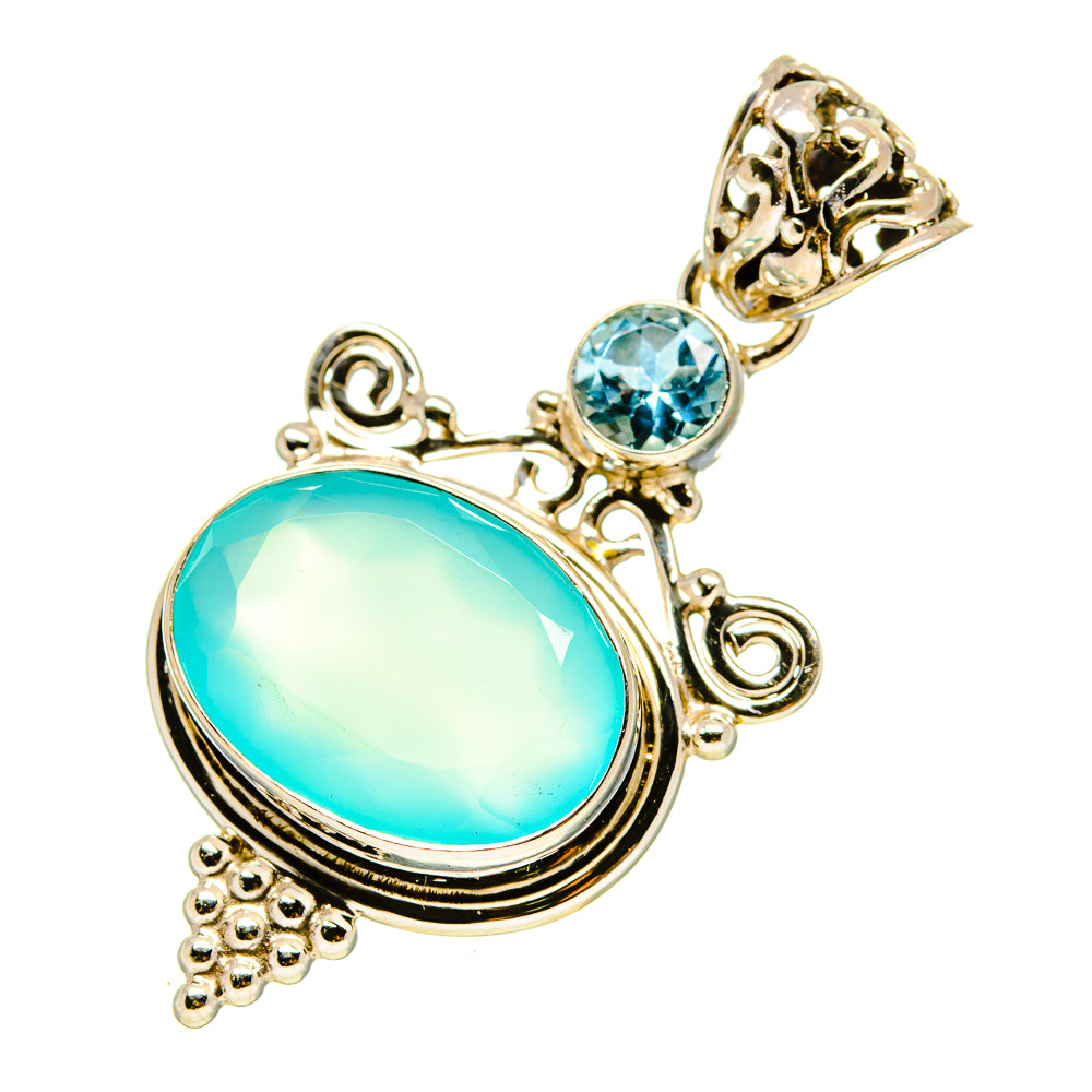 Aqua Chalcedony Pendants handcrafted by Anasilvercos - PD758098