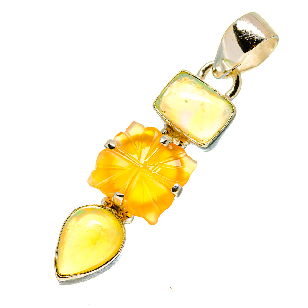 Peach Moonstone Pendants handcrafted by Anasilvercos - PD758107