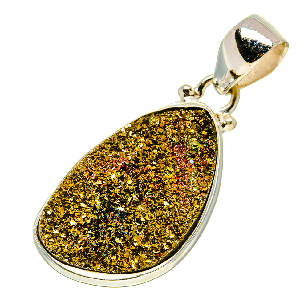 Spectro Pyrite Druzy Pendants handcrafted by Anasilvercos - PD758113